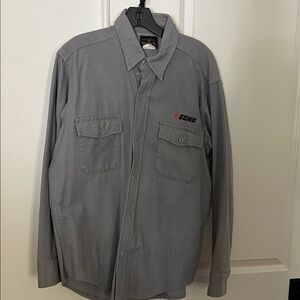 ❤️ 6 for 20 ❤️Vintage Echo Power Tool Branded Deerskin Gray Men's Shirt